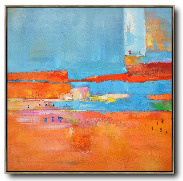 Extra Large 72" Acrylic Painting,Oversized Contemporary Art,Contemporary Canvas Paintings,Red,Blue,Orange,Yellow,Pink.etc